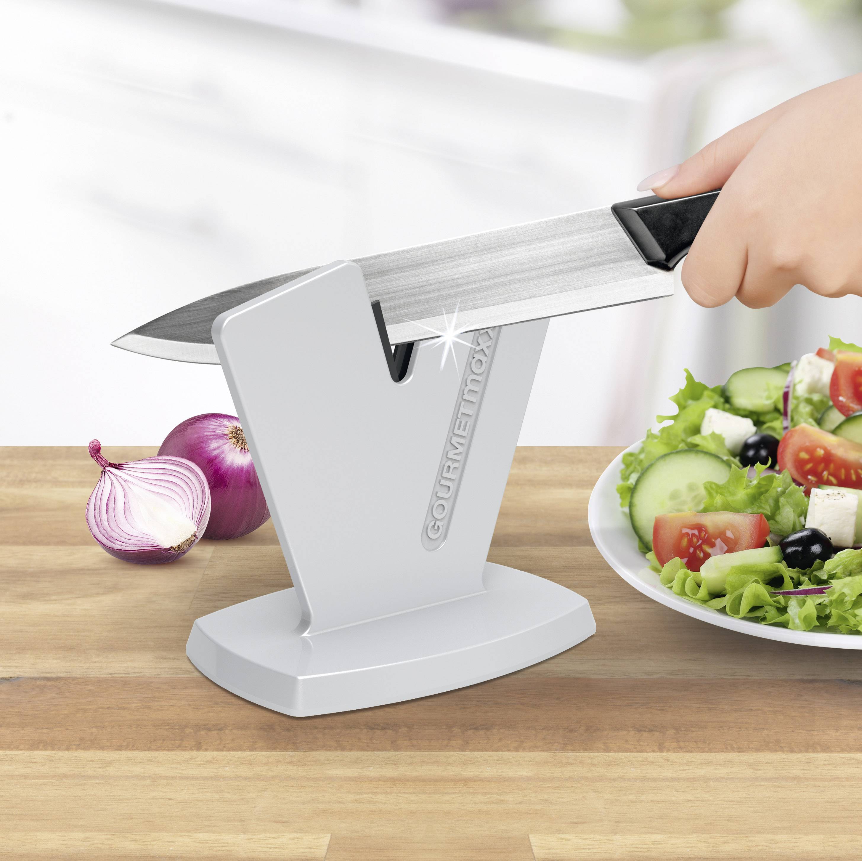 GourmetMaxx Messerschärfer Silber