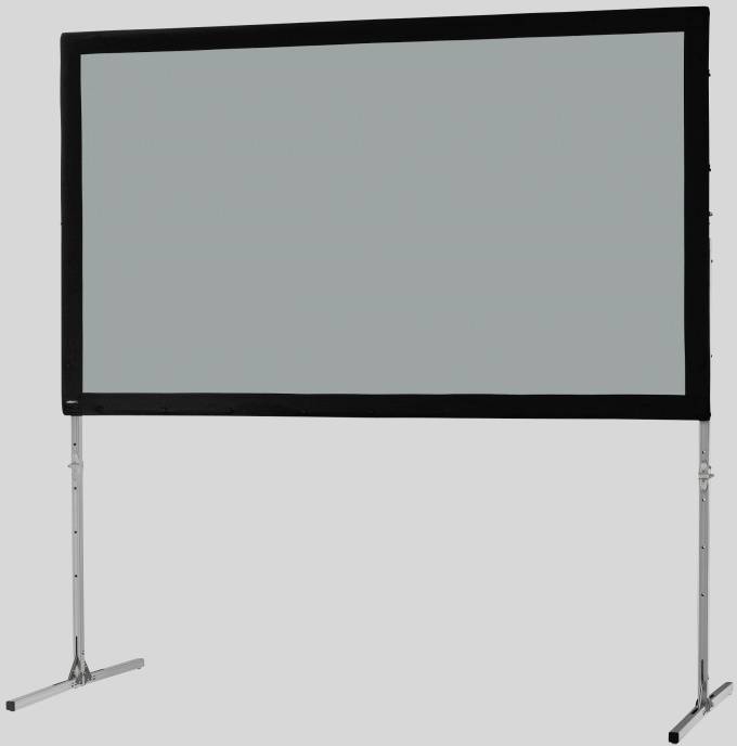 Leinwand auf Ständer in einem neutralen Raum. Ideal für Projektionen in Präsentationen oder Filmvorführungen.