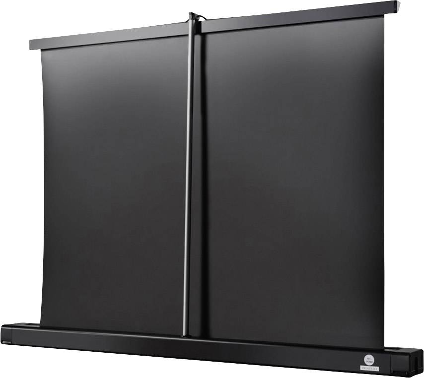 Elektrische Projektionstafel mit schwarzer Oberfläche und hochwertiger Aluminiumverkleidung, geeignet für Präsentationen und Projekte.