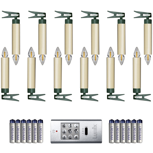 Krinner 77122 Funk-Weihnachtsbaum-Beleuchtung Innen/Außen batteriebetrieben Anzahl Leuchtmittel 12 LED Warmweiß dimmbar
