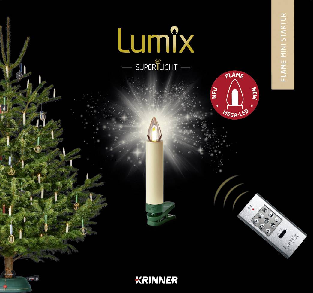 Krinner 77122 Funk-Weihnachtsbaum-Beleuchtung Innen/Außen batteriebetrieben Anzahl Leuchtmittel 12 LED Warmweiß dimmbar