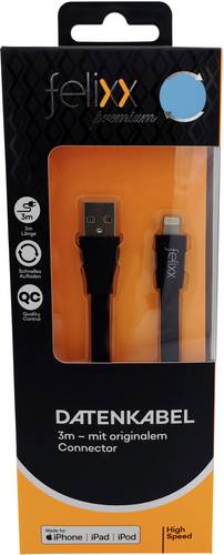 Felixx Premium Ladekabel [1x USB-Stecker - 1x Apple Lightning-Stecker] 3.00m