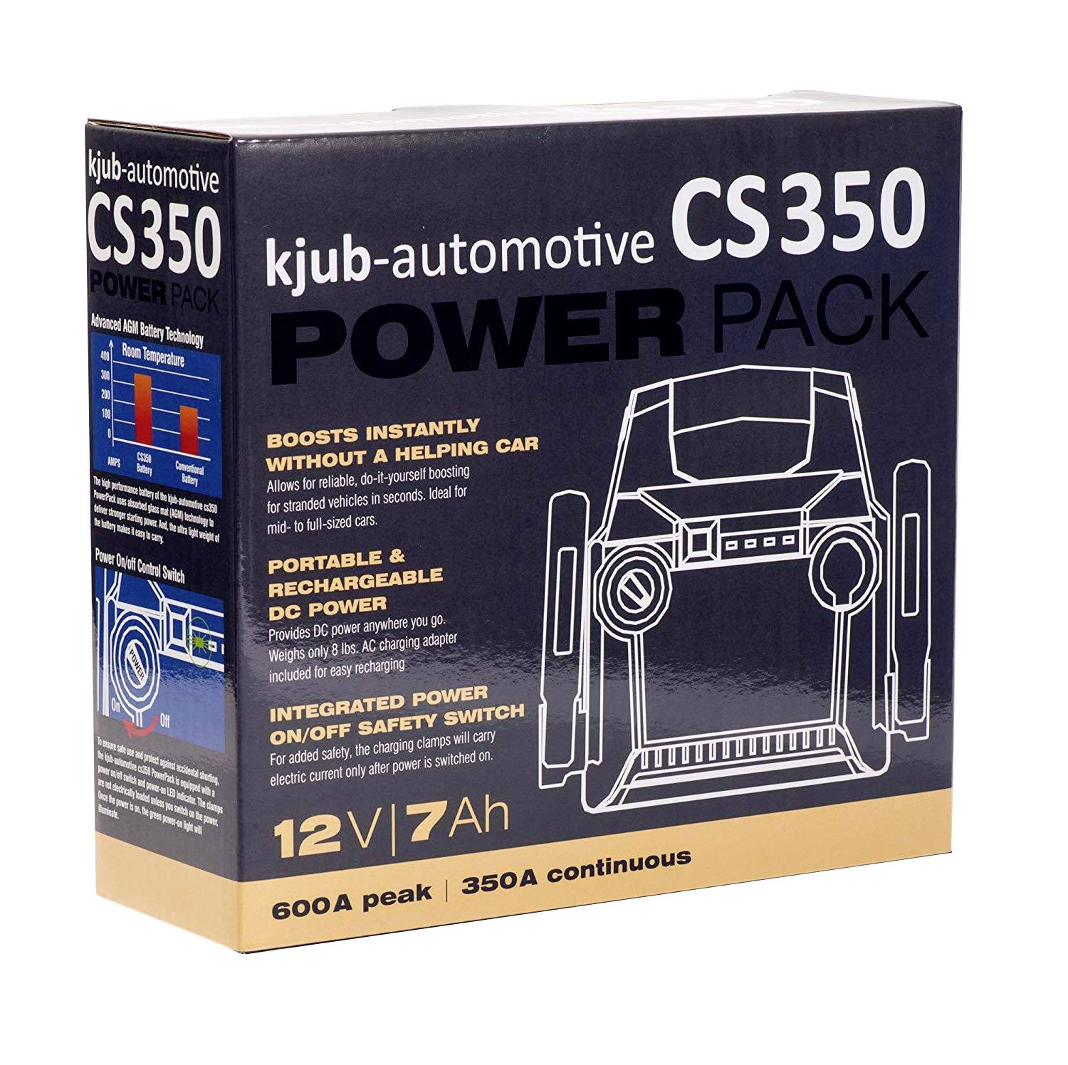 Kjub CS350 Schnellstartsystem 12V 2A Powerpack Jumpstarter KfZ-Starthilfe