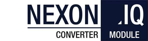 Logo mit Text: NEXON CONVERTER - IQ MODULE.