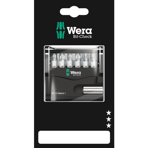 Wera Bit-Check 12 Metal 1 SB 05136393001 Bit-Set 12teilig 1/4" (6.3 mm) inkl. Bithalter