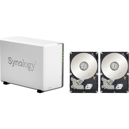 Synology DiskStation DS220j NAS-Server 8 TB 2 Bay bestückt mit 2x 4TB Recertified Festplatten DS220