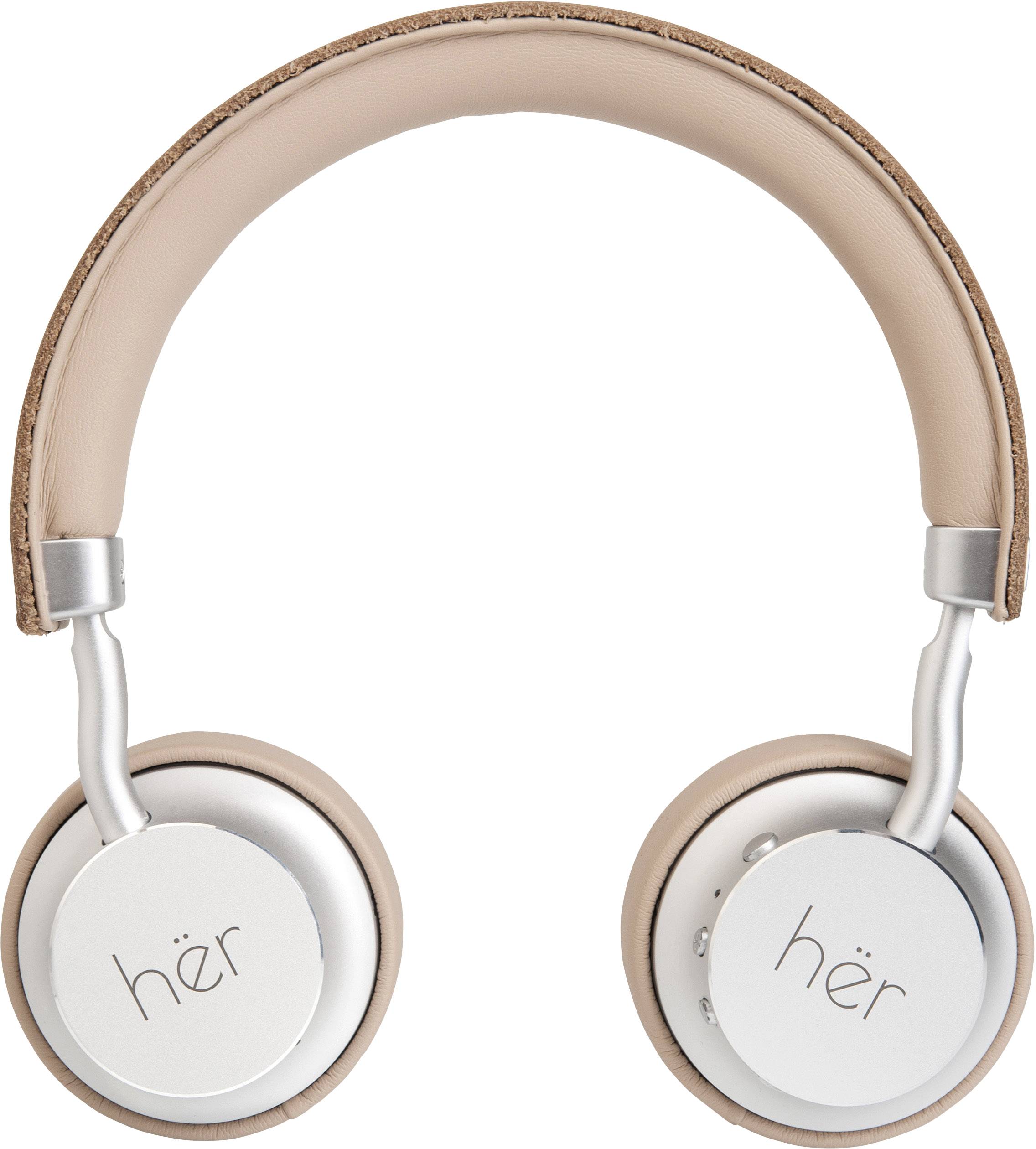 HER HF8 On Ear Headset Bluetooth®, kabelgebunden Beige, Silber Lautstärkeregelung