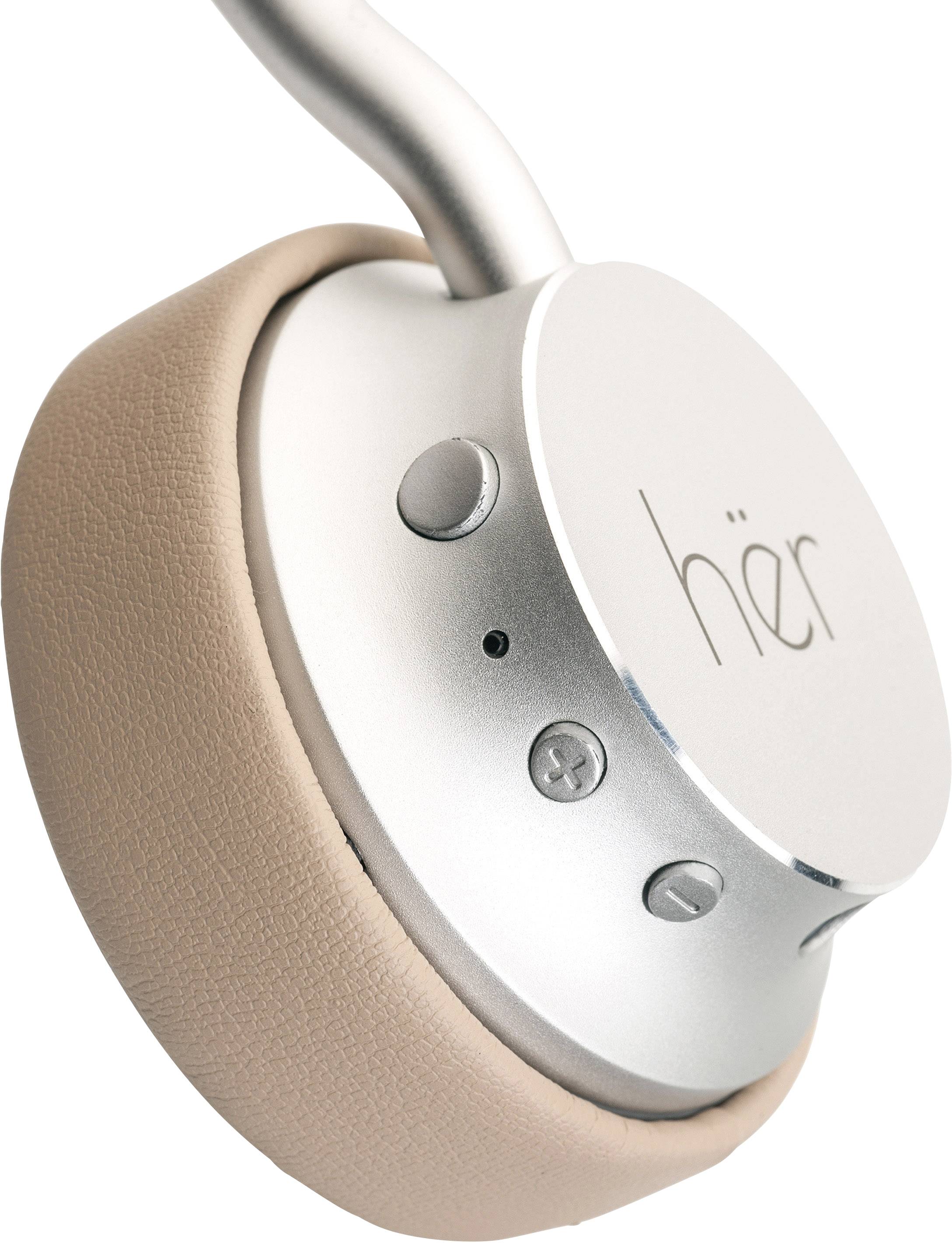 HER HF8 On Ear Headset Bluetooth®, kabelgebunden Beige, Silber Lautstärkeregelung