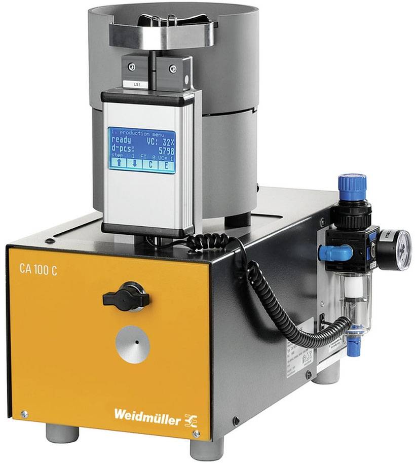 Ein industrielles Gerät der Marke Weidmüller, Modell CA 100 C, mit digitalem Display und Bedienelementen zur Prozessüberwachung.