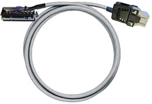 Ein graues Netzwerkkabel mit RJ45-Stecker an einem Ende und einem älteren Parallelport-Adapter am anderen Ende.