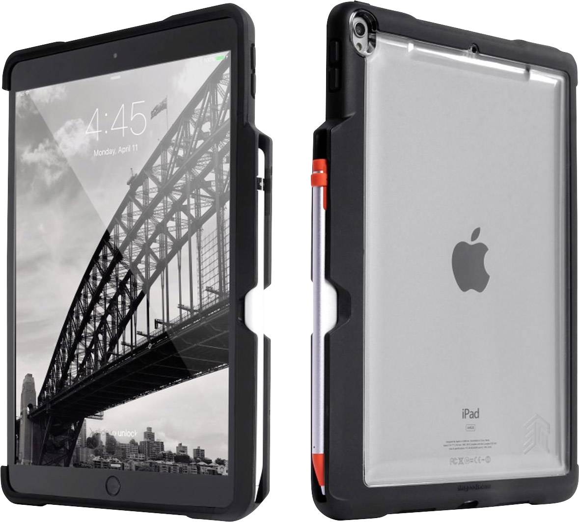 STM Goods iPad Cover / Tasche BookCase Passend für Apple-Modell: iPad Air 10.5, iPad Pro 10.5 Schwarz (transparent)