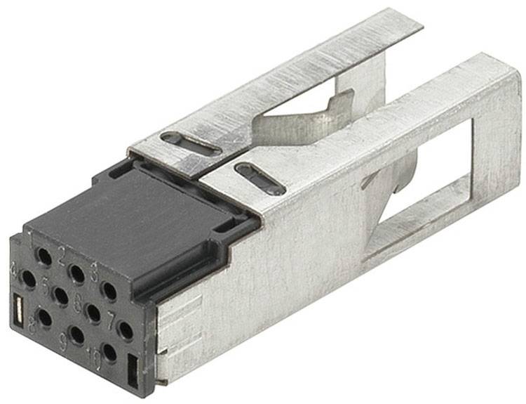 Metallischer Steckverbinder mit mehreren Anschlussbuchsen, geeignet für elektrische Verbindungen in industriellen Anwendungen.