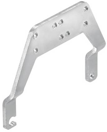 Metallhalterung mit mehreren Schraublöchern, geeignet für Befestigungszwecke in Maschinen oder technischen Anwendungen.