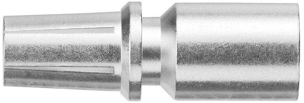 Metallkabelverbinder in zylindrischer Form mit geriffeltem Ende, verwendet für elektrische Anschlüsse.