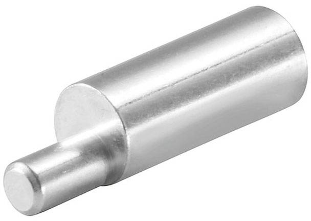 Zylindrischer Metallstift mit einer Verjüngung an einem Ende, möglicherweise ein Teil eines mechanischen Geräts.