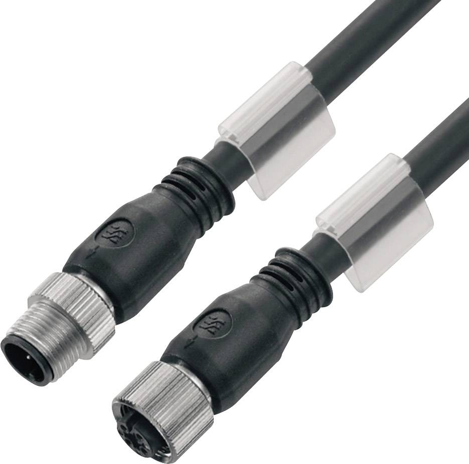 Zwei schwarze Kabel mit runden Steckern, durchsichtigen Manschetten für sichere Verbindung. Geeignet für elektronische Geräte.
