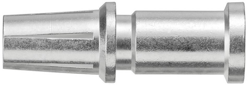 Metallkegel mit geriffelter Oberfläche und abgeschrägtem Ende, metallisch glänzend. Verwendet für mechanische Anwendungen oder Verbindungen.