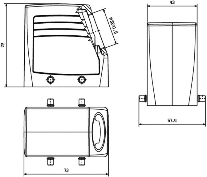 Weidmüller HDC 24D TOLU 1M32G EMC 2544000000 Steckergehäuse 1 St.