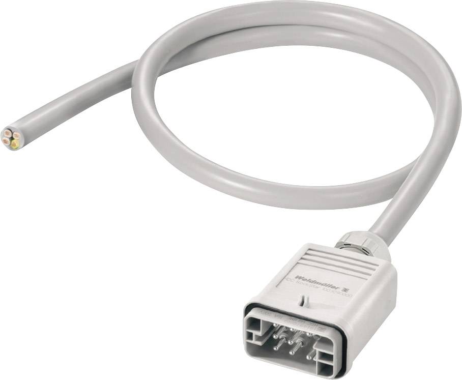 Ein graues Kabel mit einem rechteckigen Stecker, das für elektronische Anschlüsse genutzt wird.