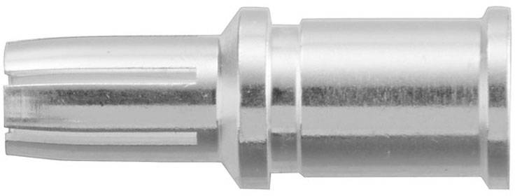 Metallstecker mit zylindrischem Körper und schmalen Längskerben am Ende, oft für elektrische Verbindungen verwendet.