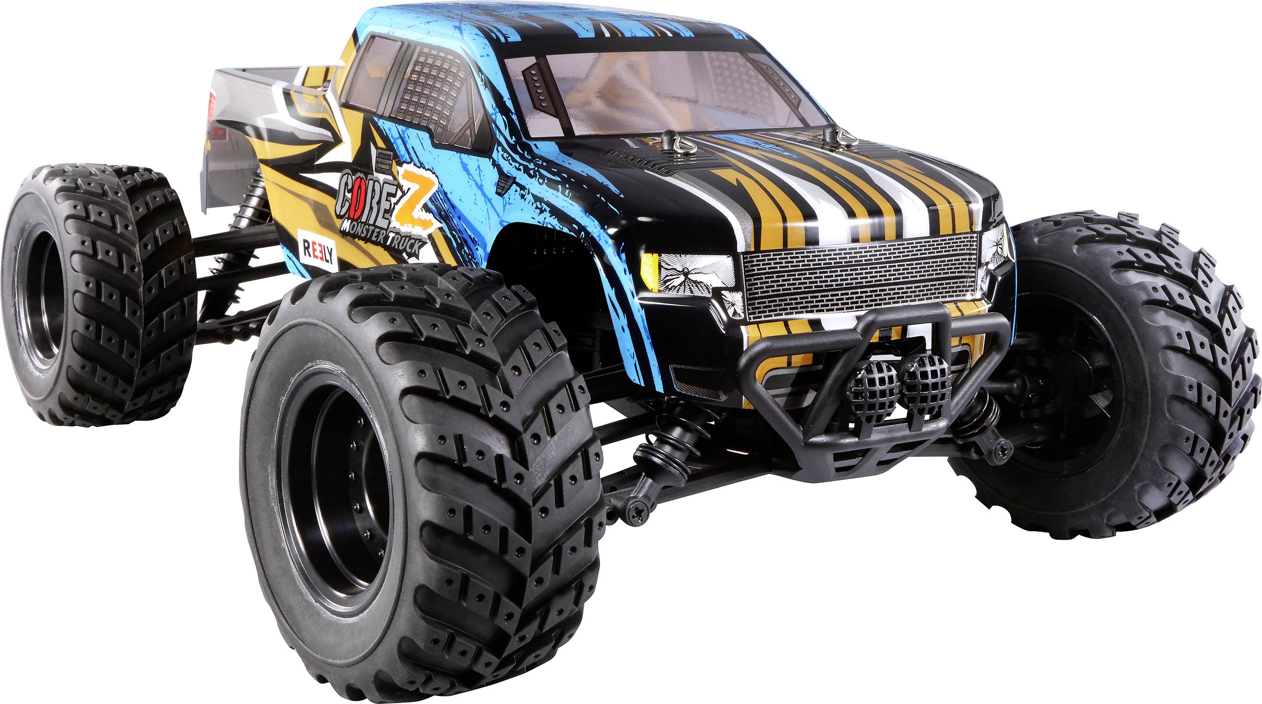 Reely CORE Z Brushed 1:10 XS RC Einsteiger Modellauto Elektro Monstertruck Allradantrieb (4WD) RtR 2,4GHz inkl. Akku und Ladekabel