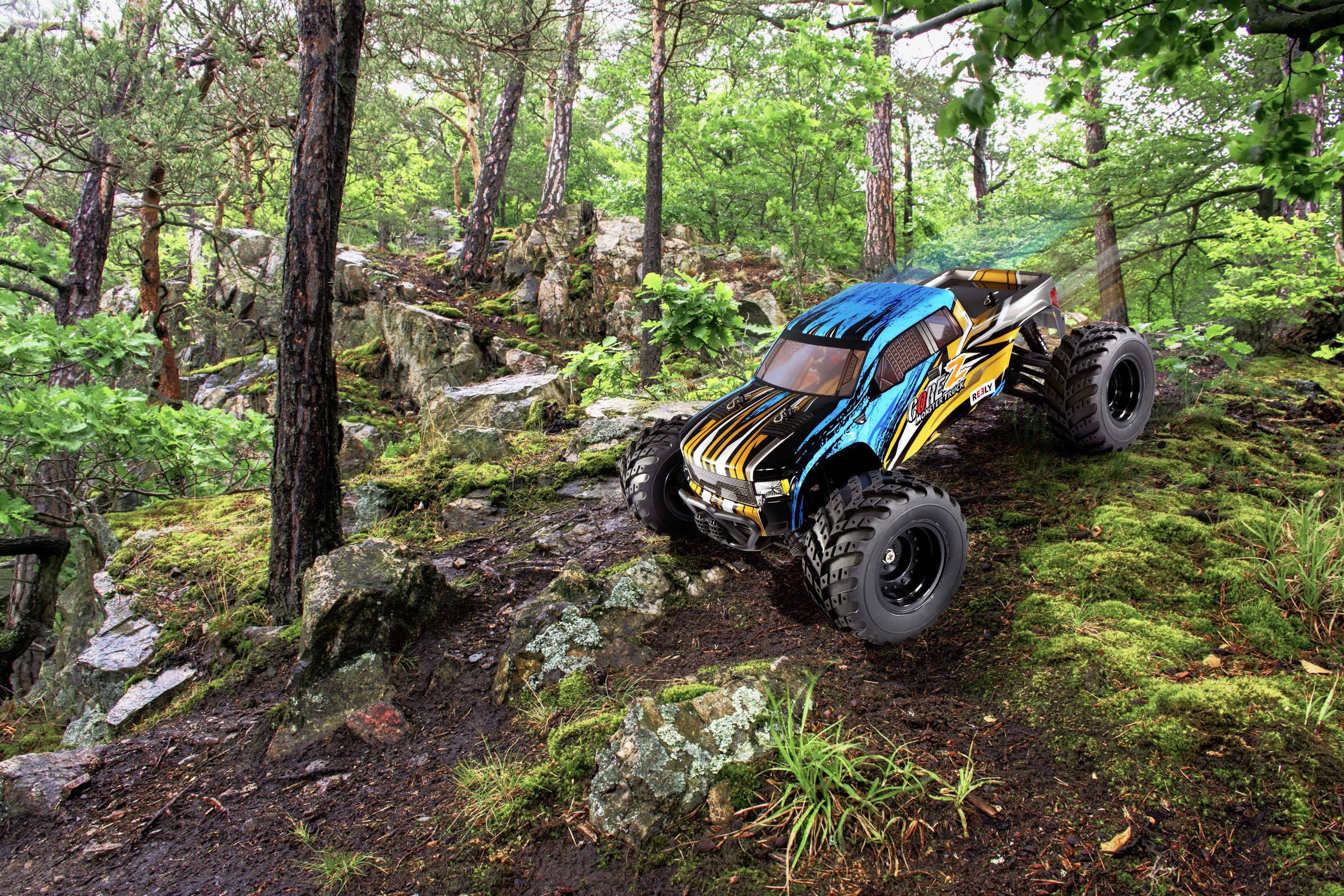 Reely CORE Z Brushed 1:10 XS RC Einsteiger Modellauto Elektro Monstertruck Allradantrieb (4WD) RtR 2,4GHz inkl. Akku und Ladekabel
