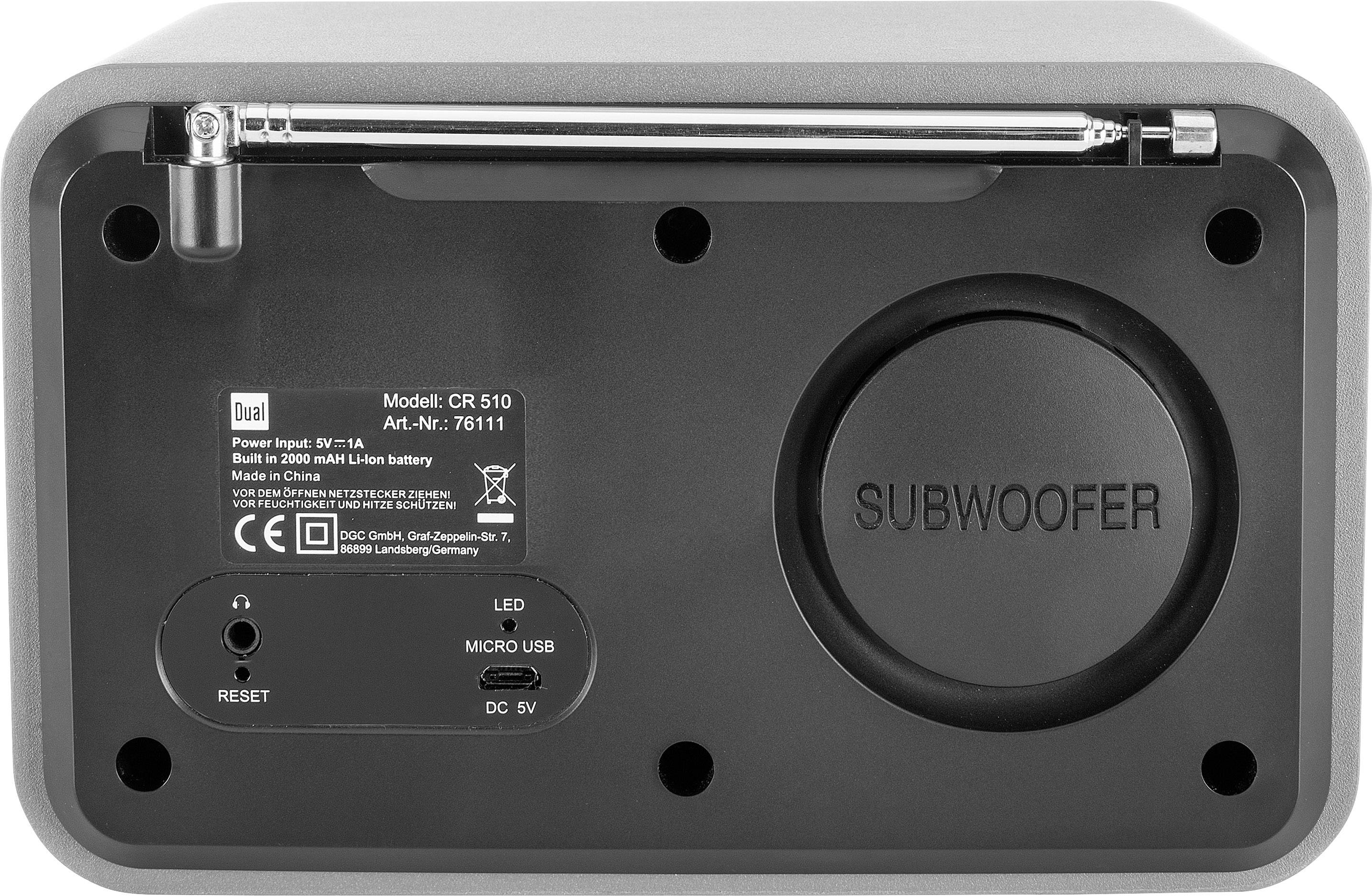 Dual Dual CR 510 - Smartradio Kofferradio DAB+, DAB, UKW, Internet Bluetooth®, DAB+, UKW, Internetradio, USB, WLAN