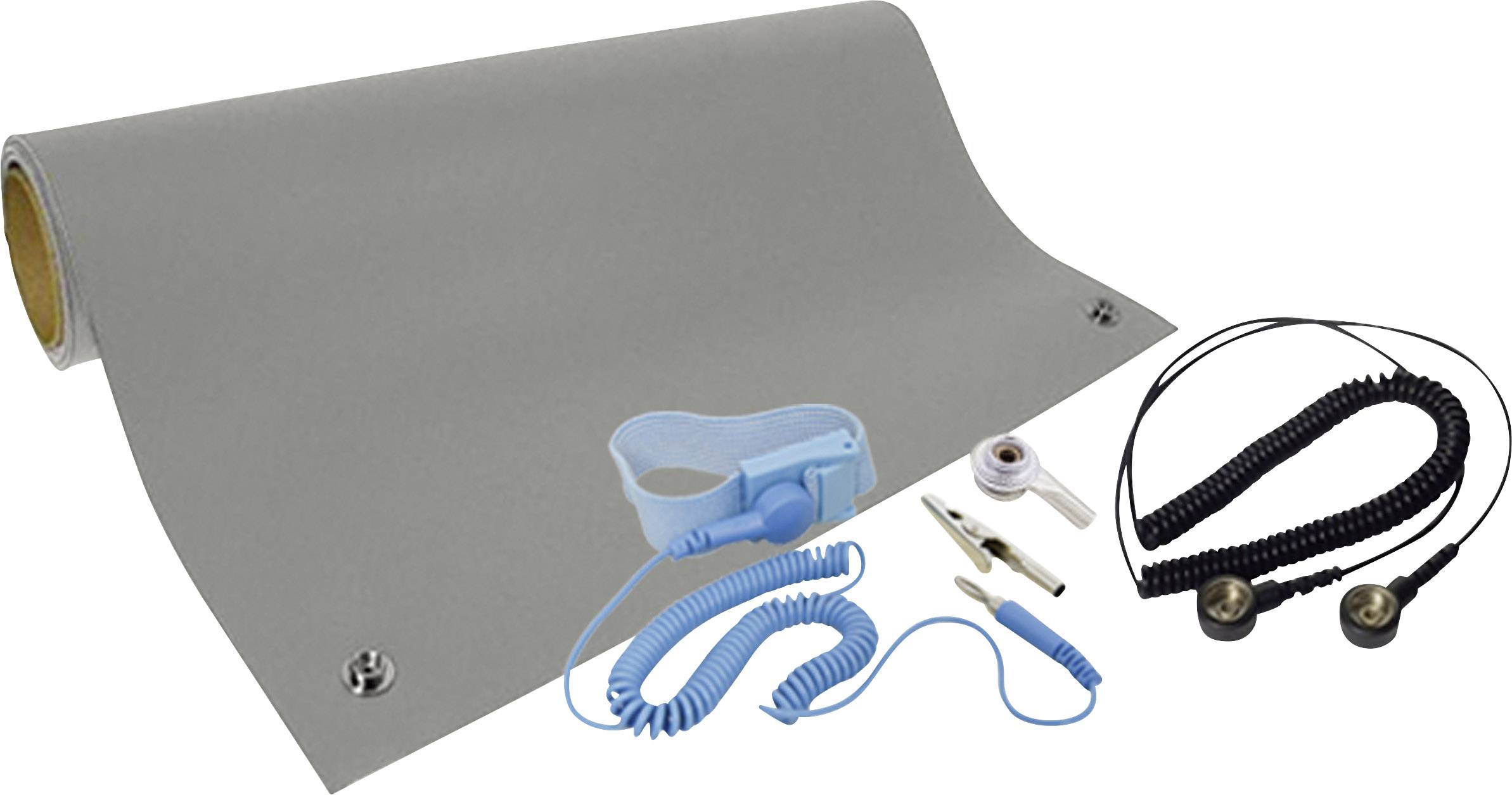 Quadrios ESD-Tischmatten-Set Grau (L x B) 600 mm x 900 mm