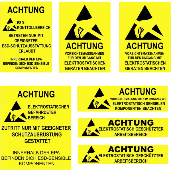 Quadrios ESD-Warnschild Gelb, Schwarz (L x B) 140mm x 140mm Quadrios ESD-Warnschild Gelb, Schwarz (L x B) 140mm x 140mm
