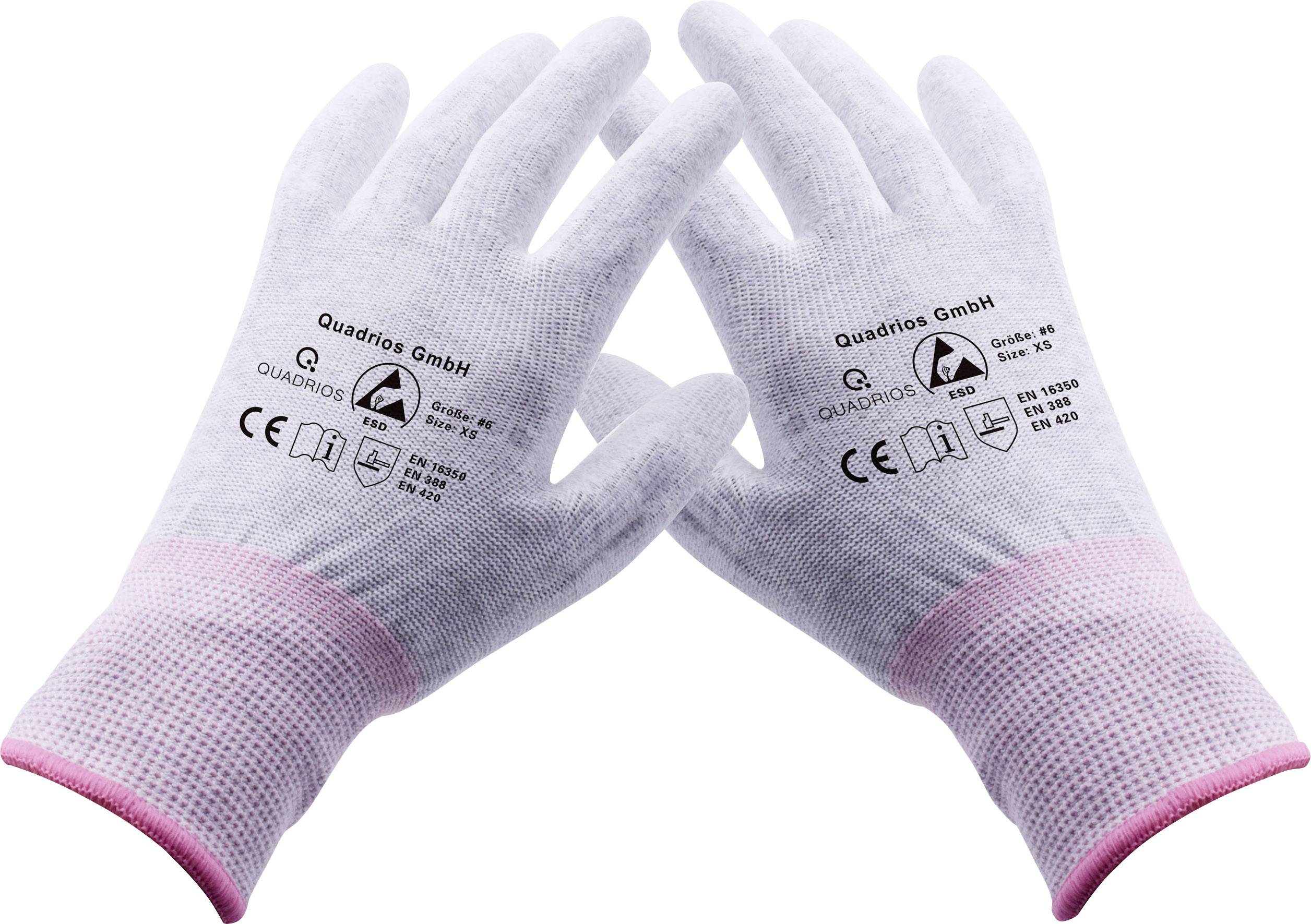 Quadrios ESD-Handschuh Kleider-Größe: XS Polyamid, Polyurethan