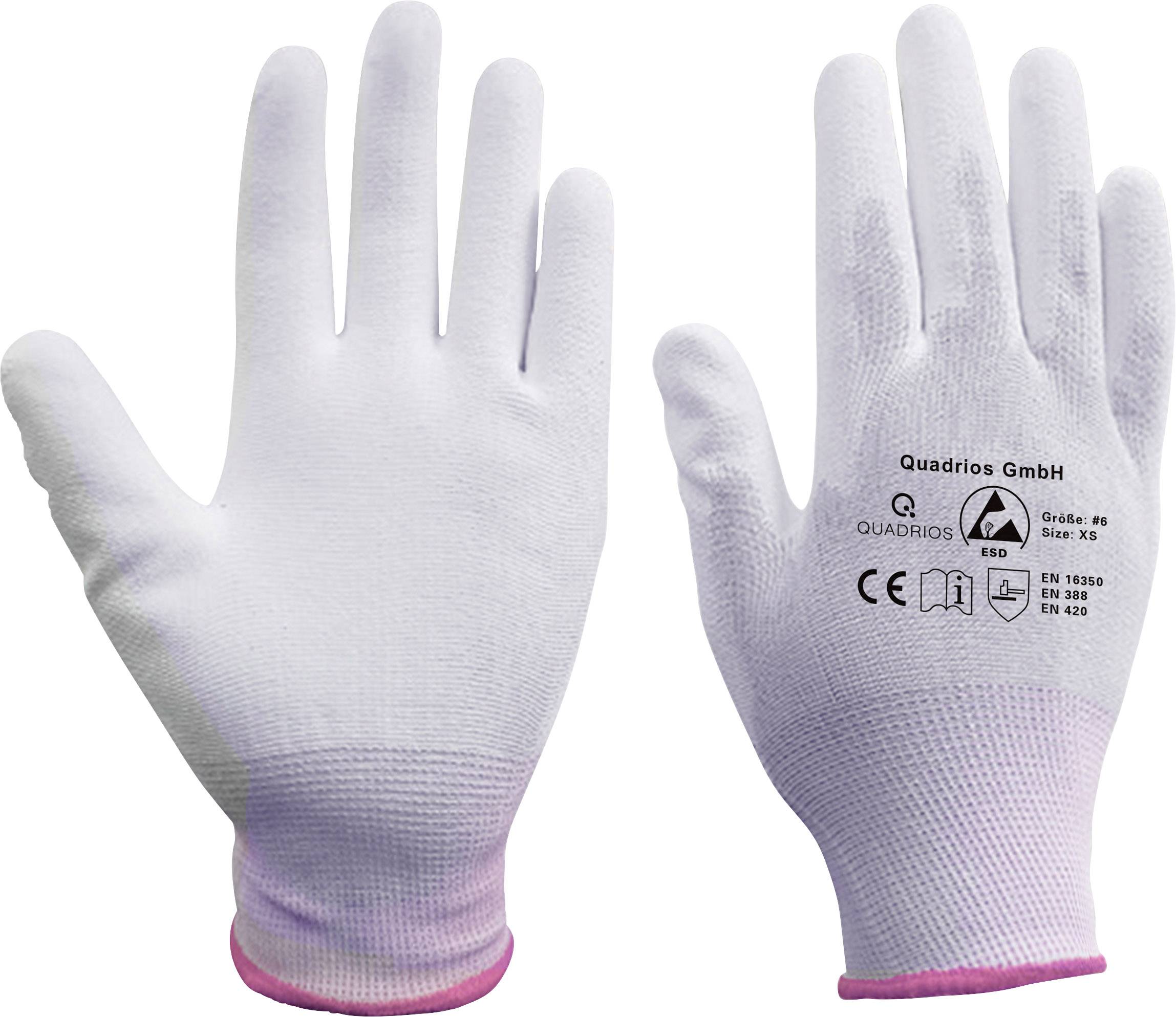 Quadrios ESD-Handschuh Kleider-Größe: XS Polyamid, Polyurethan