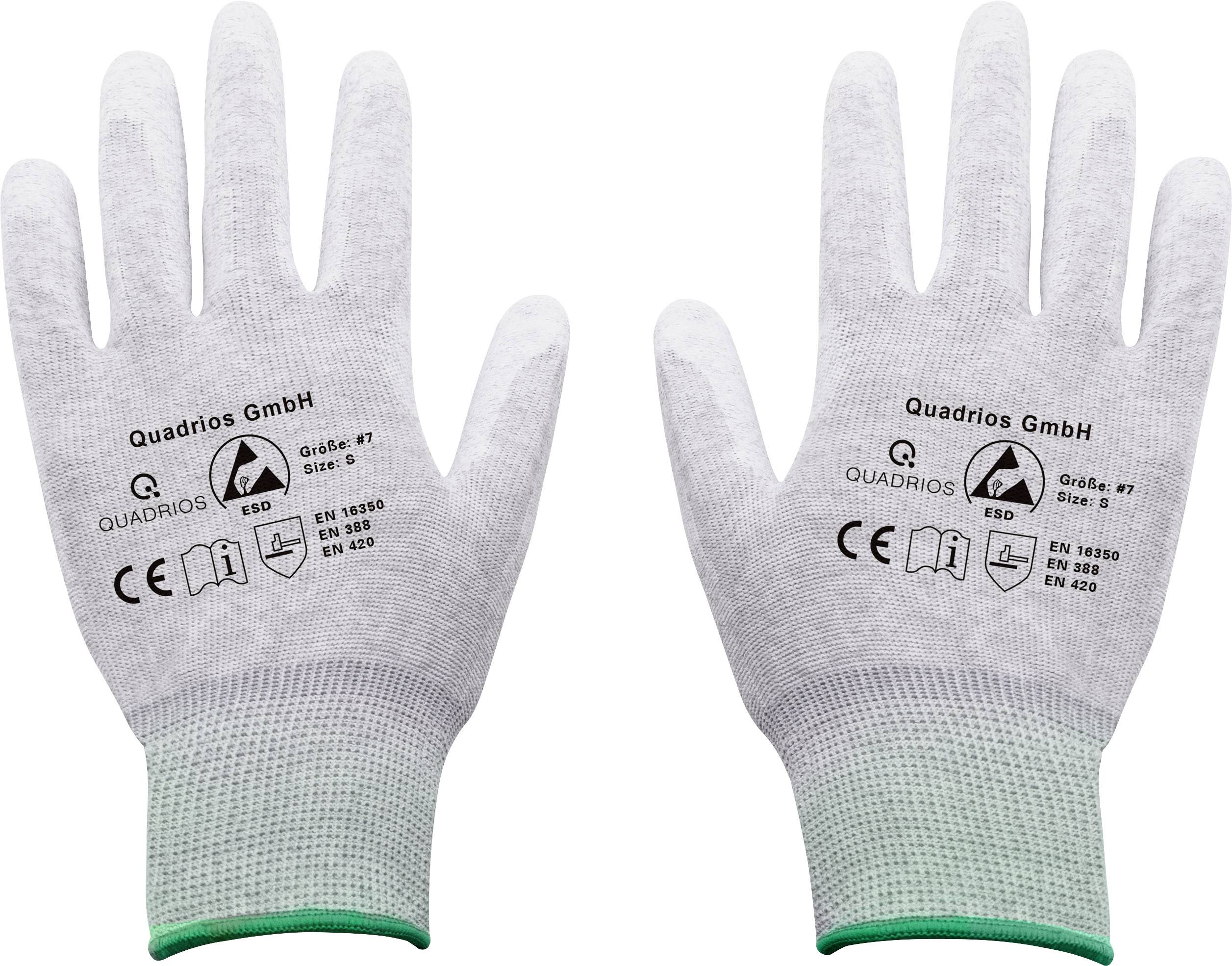 Quadrios ESD-Handschuh Kleider-Größe: S Polyamid, Polyurethan