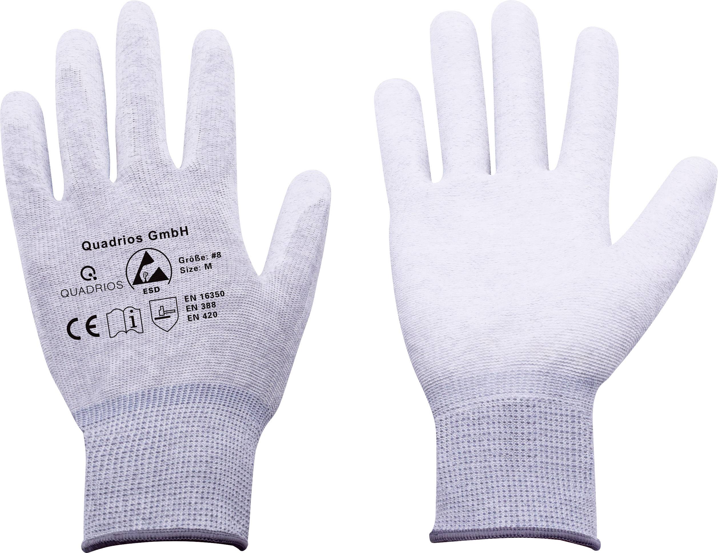 Quadrios ESD-Handschuh Kleider-Größe: M Polyamid, Polyurethan