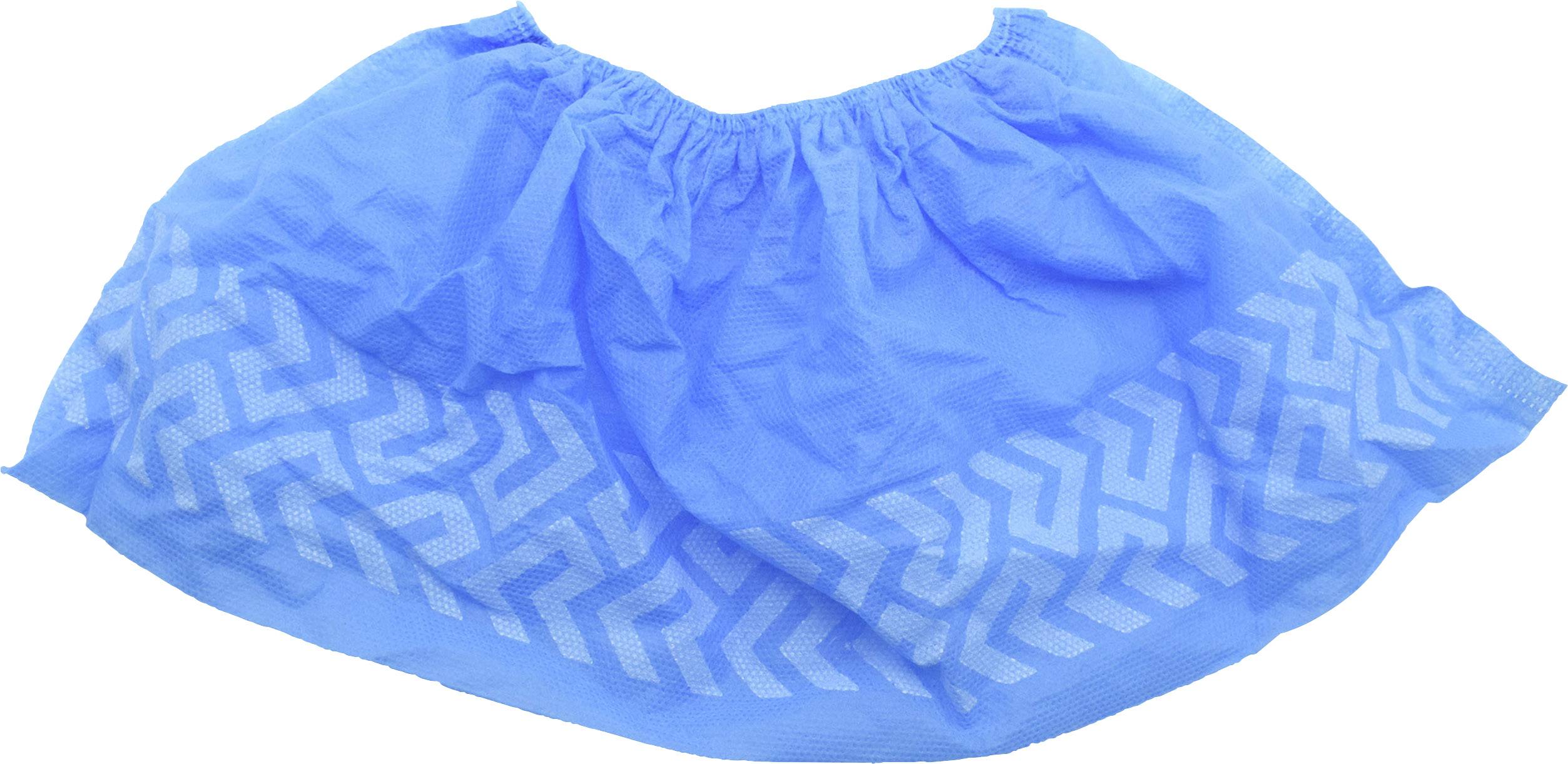 Ein blauer, leichter Überrock mit elastischem Bund und gestreiftem Zickzackmuster am Saum, oft für Tänze oder als Kostümzubehör verwendet.