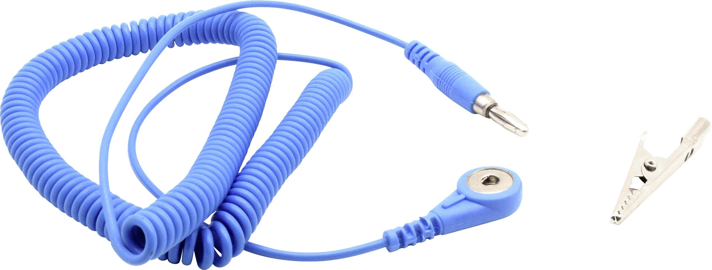 Quadrios ESD-Erdungskabel 3.60m Druckknopf 4 mm, Stecker, Krokodilklemme