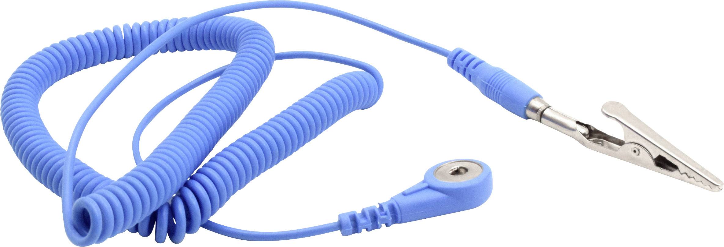 Quadrios ESD-Erdungskabel 3.60m Druckknopf 4 mm, Stecker, Krokodilklemme