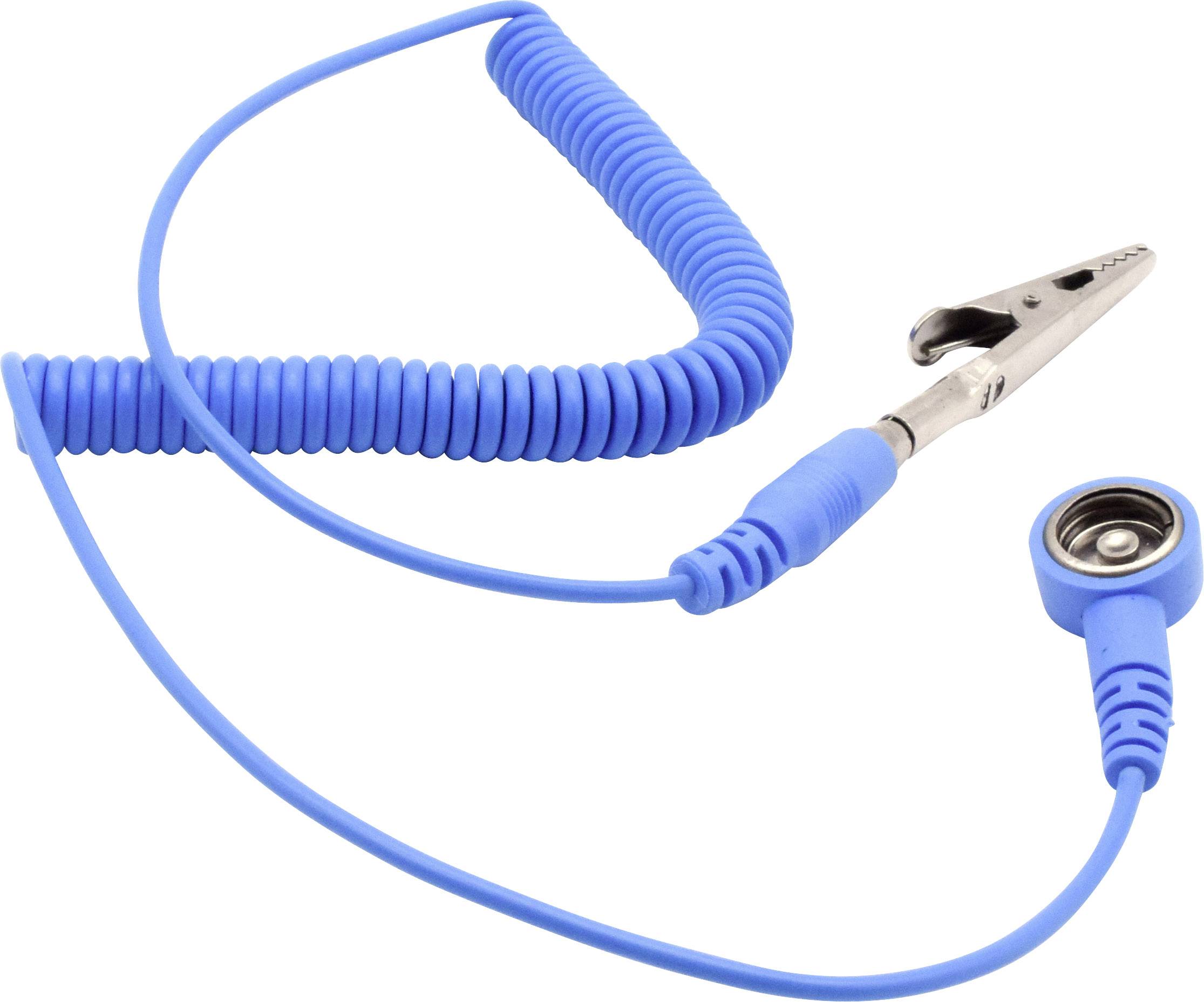 Quadrios ESD-Erdungskabel 1.80m Druckknopf 10 mm, Stecker, Krokodilklemme