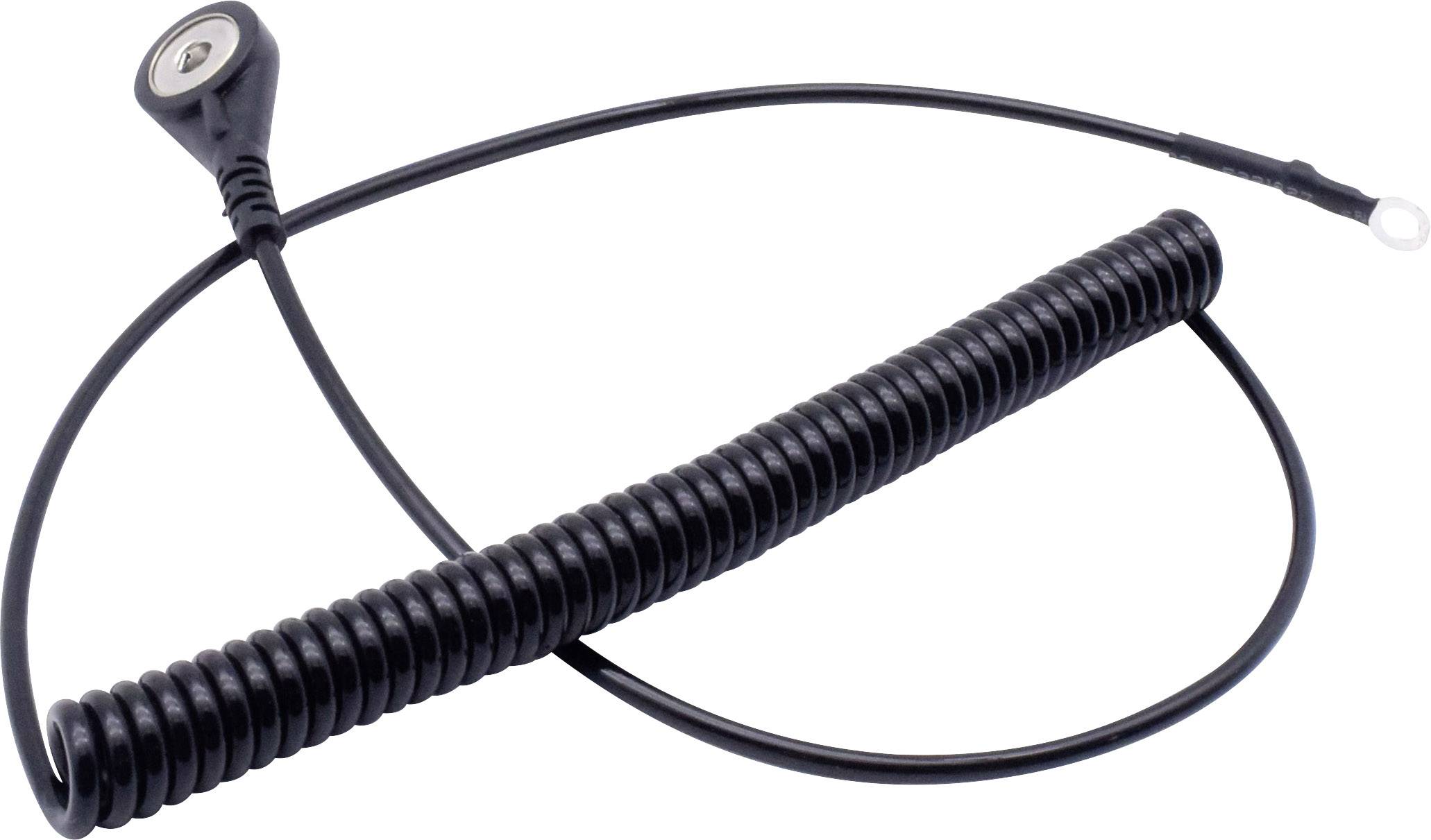 Quadrios ESD-Erdungskabel 1.80m Druckknopf 4 mm, Ringkabelschuhanschluss