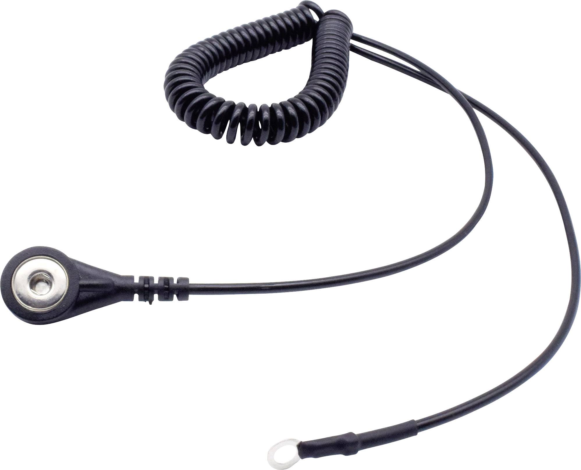 Quadrios ESD-Erdungskabel 1.80m Druckknopf 4 mm, Ringkabelschuhanschluss