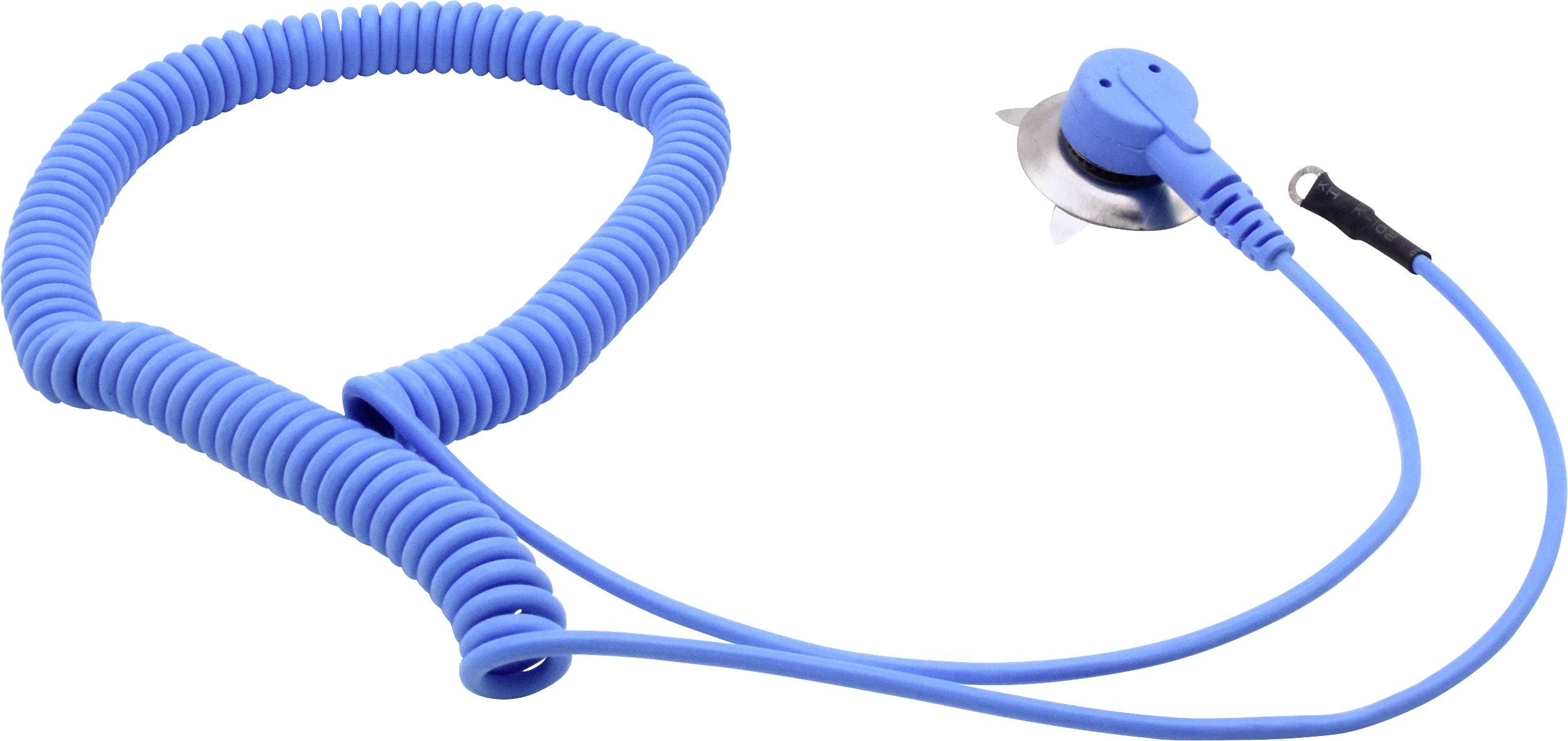 Quadrios ESD-Erdungskabel 1.80 m Klemme, Druckknopf 10 mm, Ringkabelschuhanschluss