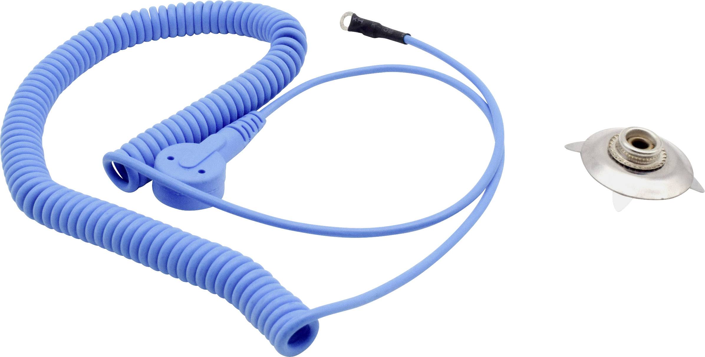 Quadrios ESD-Erdungskabel 1.80 m Klemme, Druckknopf 10 mm, Ringkabelschuhanschluss