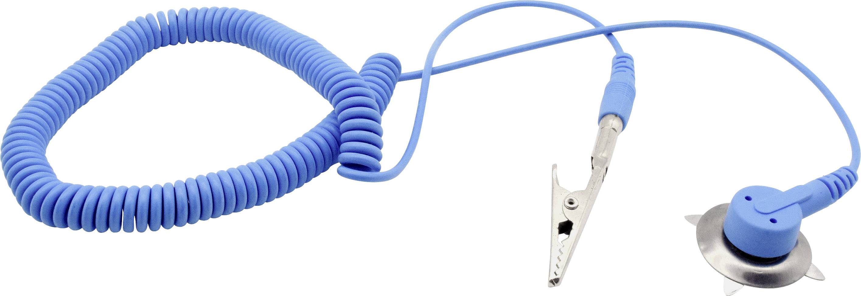 Quadrios ESD-Erdungskabel 1.80 m Klemme, Druckknopf 10 mm, Stecker, Krokodilklemme