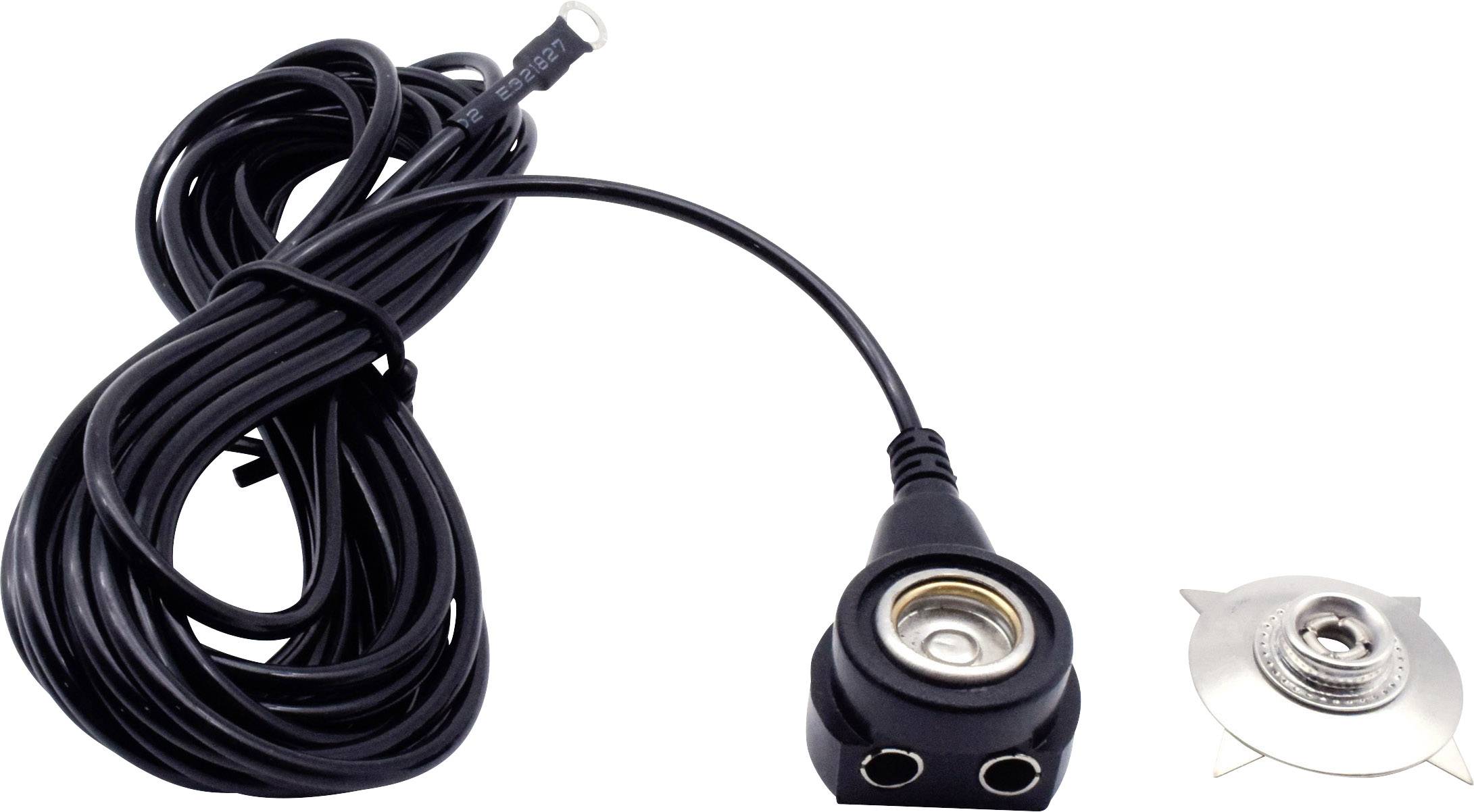 Quadrios ESD-Erdungskabel 3.60 m Klemme, Druckknopf 10 mm, Ringkabelschuhanschluss