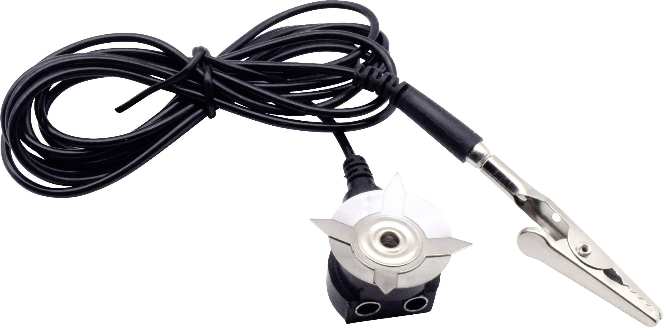 Quadrios ESD-Erdungskabel 1.80m Klemme, Druckknopf 10 mm, Buchse, Krokodilklemme