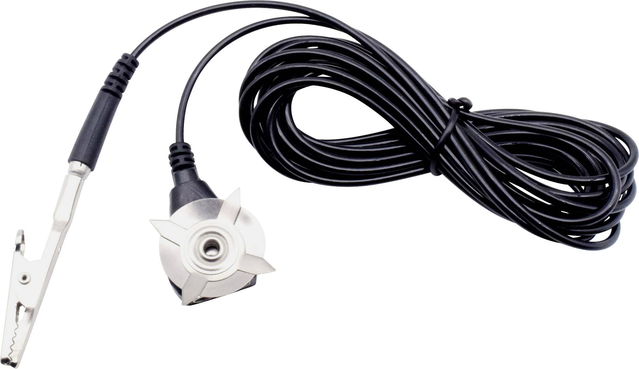 Quadrios ESD-Erdungskabel 3.60m Klemme, Druckknopf 10 mm, Buchse, Krokodilklemme