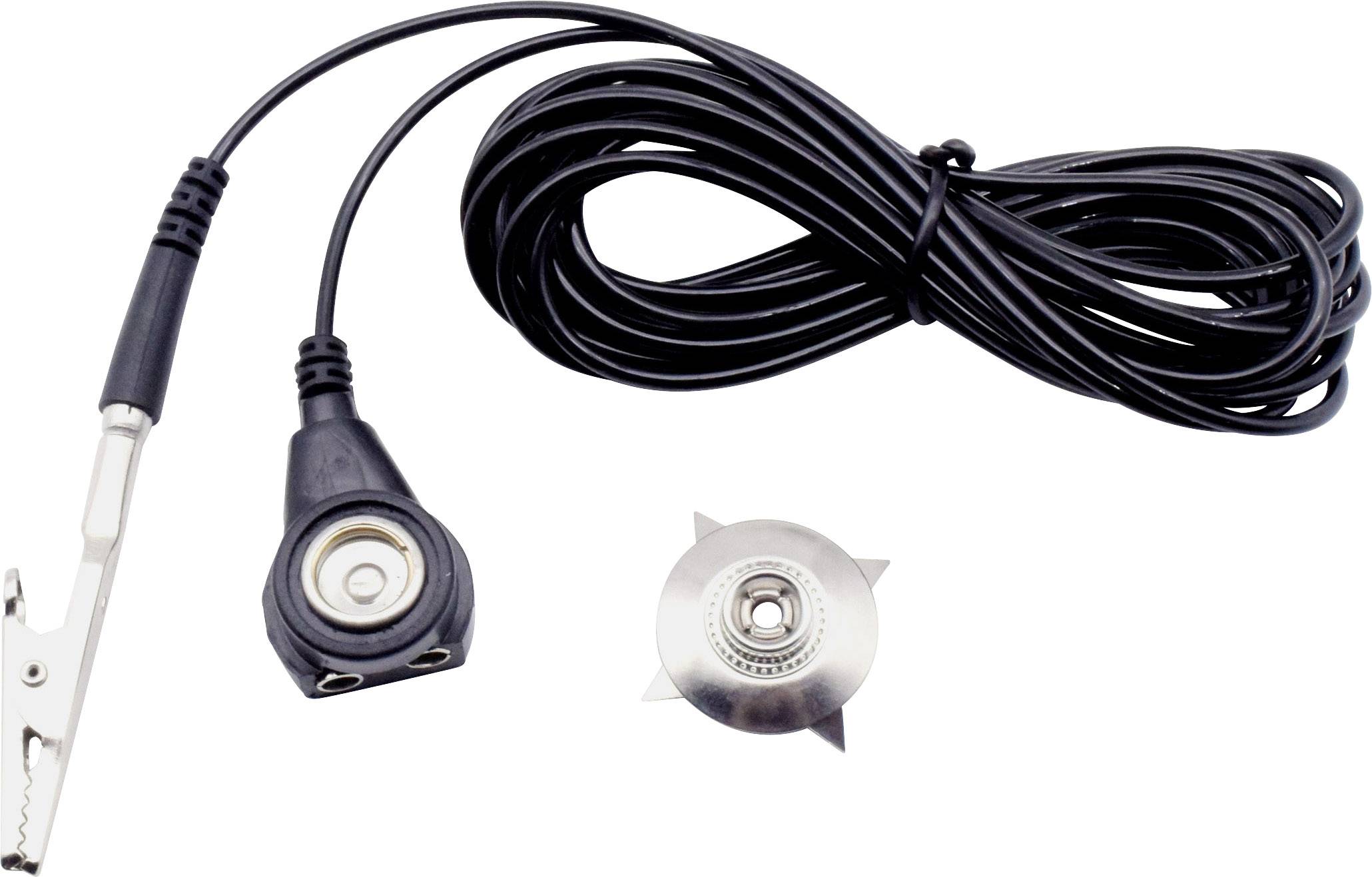 Quadrios ESD-Erdungskabel 3.60m Klemme, Druckknopf 10 mm, Buchse, Krokodilklemme