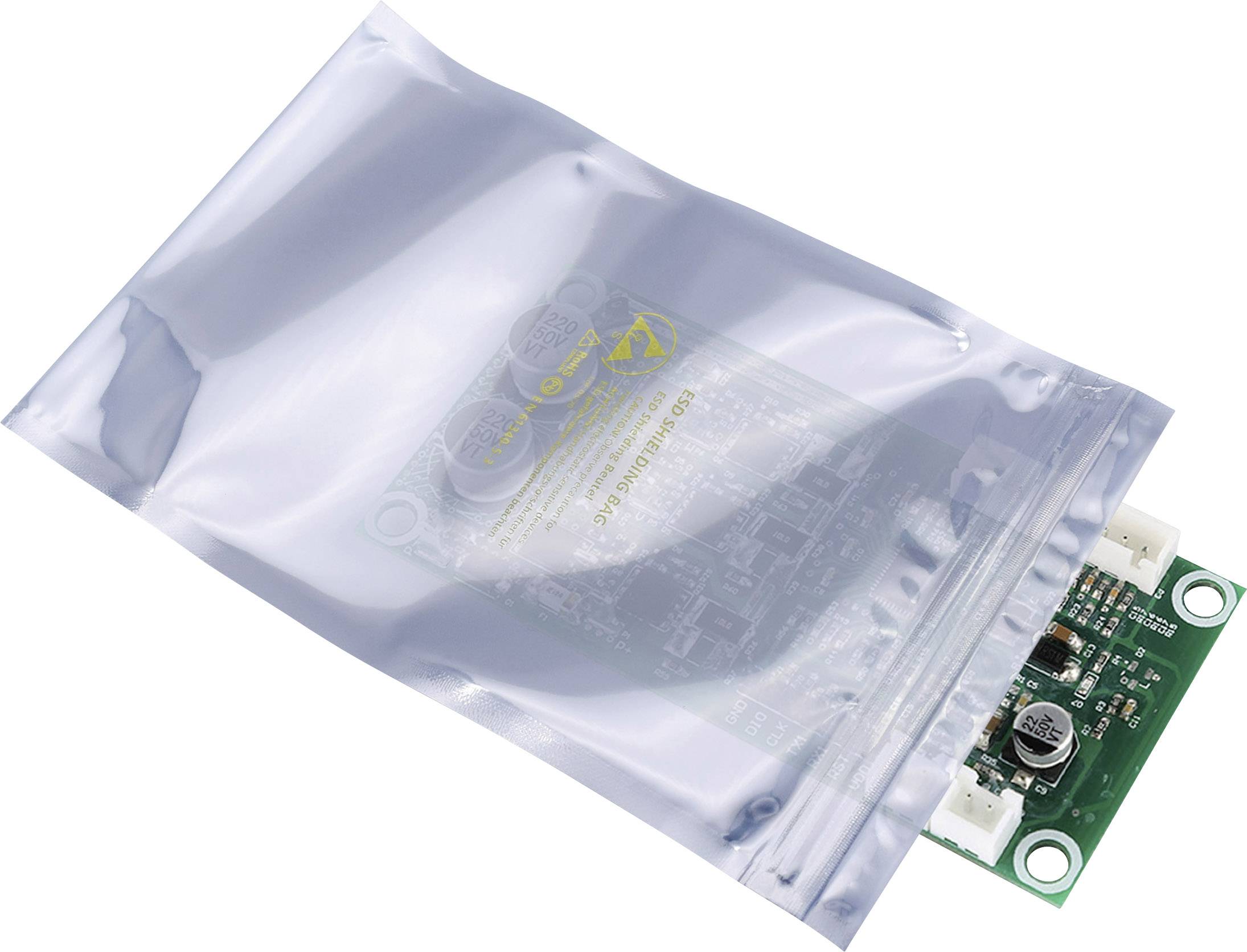 Quadrios ESD-Beutel (L x B) 75mm x 125mm abschirmend ESD-Kennbuchstabe S 10St.