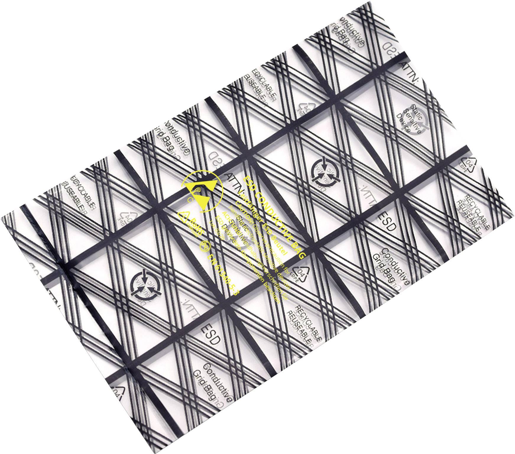 Quadrios ESD-Beutel (L x B) 75mm x 125mm leitfähig ESD-Kennbuchstabe C 10St.