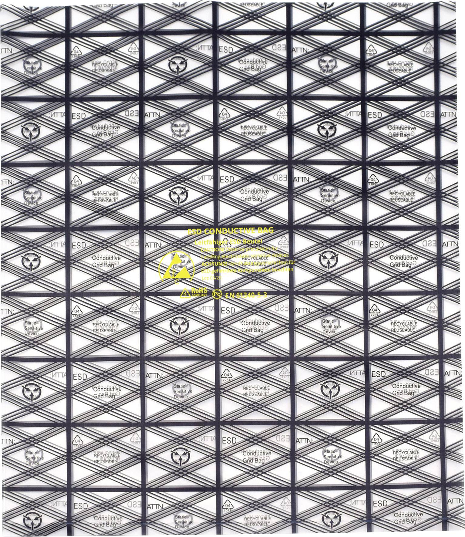 Quadrios ESD-Beutel (L x B) 200 mm x 250 mm leitfähig ESD-Kennbuchstabe C 10 St.