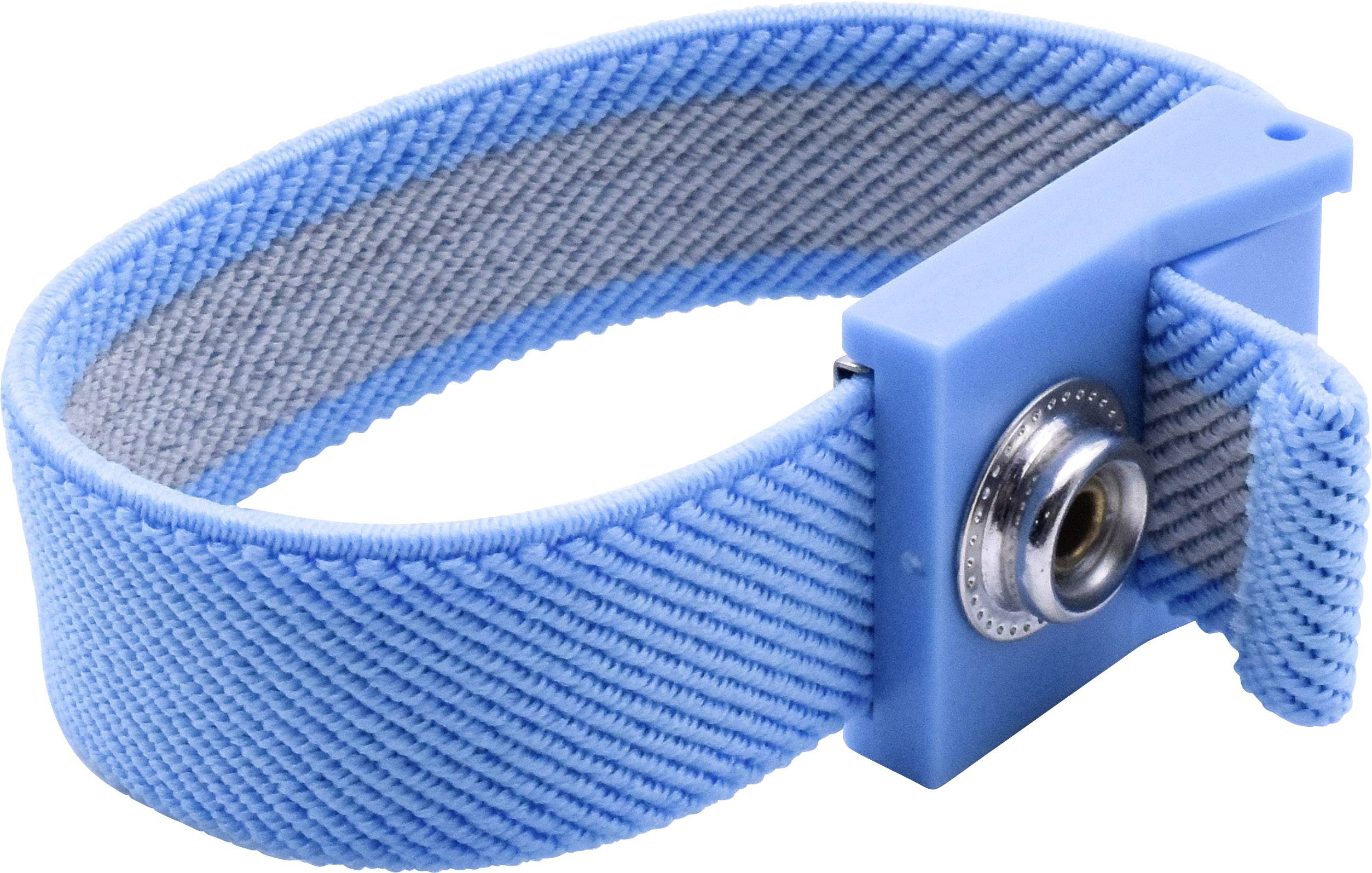 Quadrios ESD-Handgelenkband Blau Druckknopf 10 mm